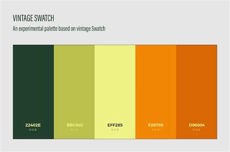Fashion trend vintage color guide-palette 2023-24. ein beispiel für einen farbpalettenvektor ...