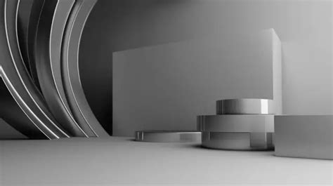 Minimalist Abstract Design In Grey And Silver A 3d Rendered Masterpiece ...