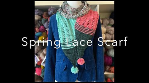 How to Knit Spring Lace Scarf Stitch Tutorial Knitting m1R m1L skpo k2tog - YouTube