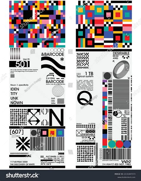 Multi Colored Barcode Label Set Stock Vector (Royalty Free) 2131447573 ...