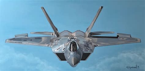 PRINT of the F-22 Raptor From a Painting on Canvas - Etsy