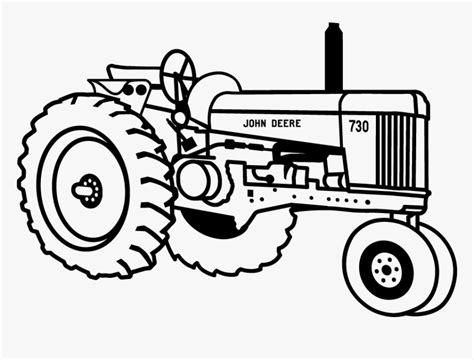 Tractor124 - John Deere Tractors Art Black And White, HD Png Download - kindpng