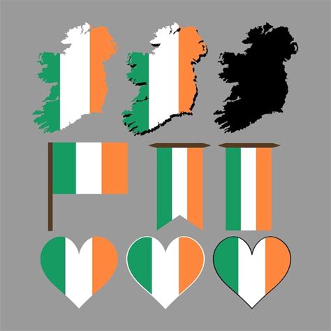 Premium Vector | Ireland Map and flag of Ireland Vector illustration