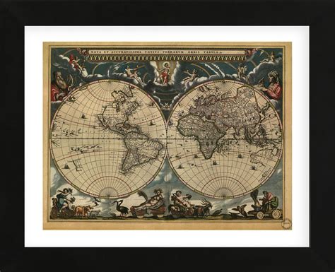 World Map 1664 (Framed) – McGaw Graphics