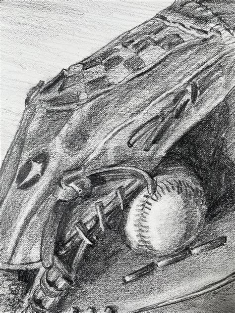 How to Draw a Baseball and Glove with Pencil