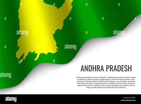 waving flag of Andhra Pradesh is a region of India on white background ...