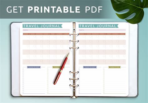 Download Printable Travel Journal Template - Casual Style PDF