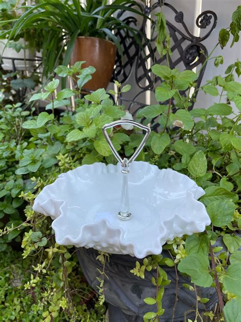 Vintage White Fenton Hobnob Milk Glass Bowl Candy Dish - Etsy