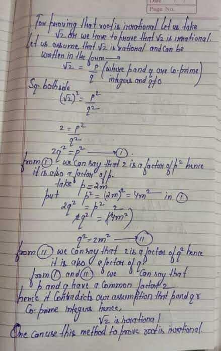 Prove That √2 is irrational number ? - EduRev Class 10 Question