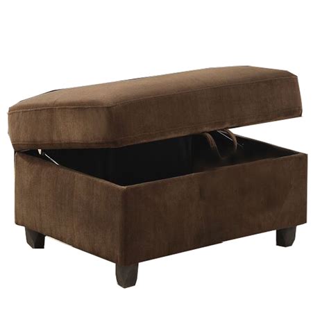 Fabric Upholstered Rectangular Ottoman with Hidden Storage, Brown - Walmart.com - Walmart.com