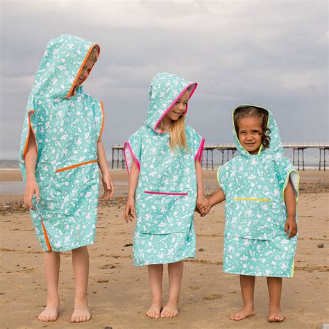 Children's Beach Poncho Towel By Hooded Owls | Bathtime Adventures