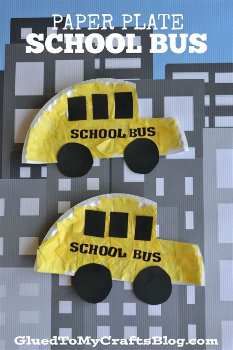Paper Plate School Bus - Kid Craft | Back to school crafts for kids, Back to school crafts ...