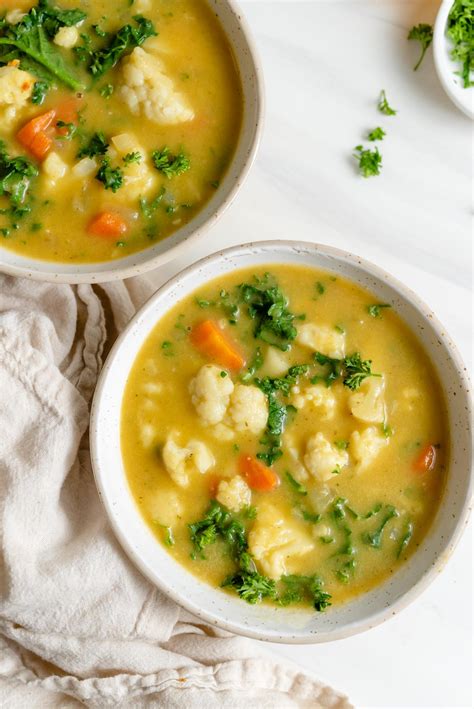 Kale and Cauliflower Soup - Running on Real Food