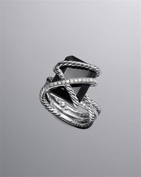 David Yurman Cable Wrap Ring Black Onyx in Black | Lyst