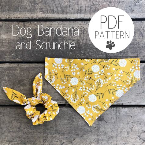 Sewing Pattern Dog Bandana Size Template