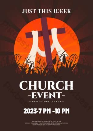 Church Invitation Live Blue Background Template | PSD Free Download ...