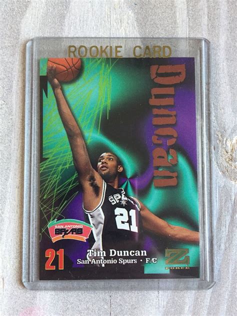 San Antonio Spurs Tim Duncan Rookie Card - 1998 Skybox RC - True Rookie ...