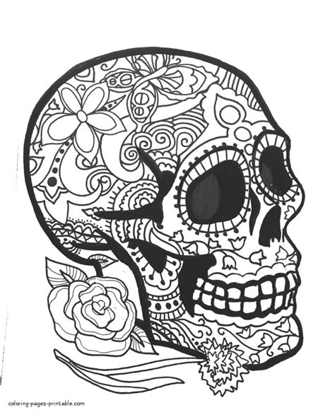 Free Skull Coloring Pages For Adults || COLORING-PAGES-PRINTABLE.COM