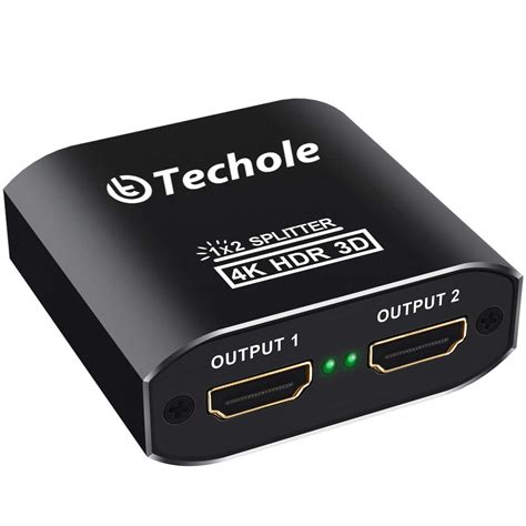 Ofertas Febrero HDMI Splitter 4K Techole Duplicador HDMI 1x2, Aluminio Splitter HDMI 1 Entrada y ...