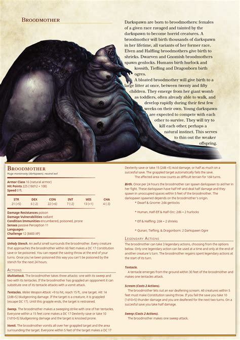 Broodmother: DnD 5e Homebrew | Dnd 5e homebrew, Dnd dragons, Dungeons and dragons homebrew