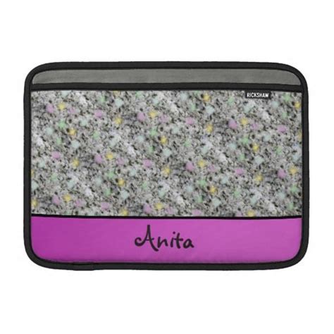 Modern Geology Granite Pastel Dots any Name Pink MacBook Sleeve | Pink ...