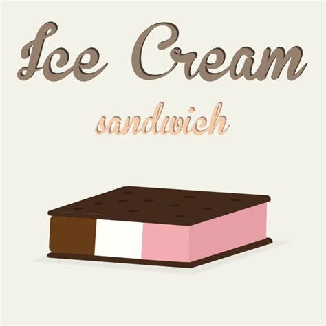 an ice cream sandwich is shown with the words ice cream sandwich