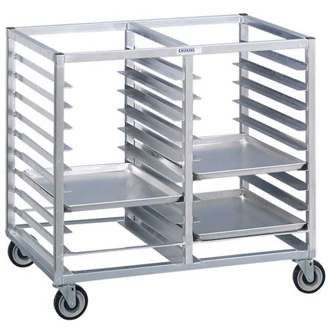 Channel 467A3 24 Tray Bottom Load Double Aluminum Cafeteria Tray Rack - Assembled