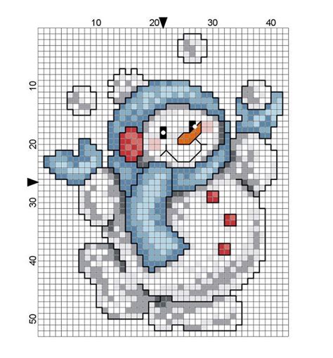 Free Cross Stitch Pattern Snowman | DIY 100 Ideas