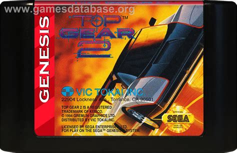 Top Gear 2 - Sega Genesis - Artwork - Cartridge