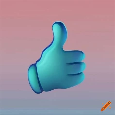 Purple 3d thumbs up with four fingers and a thumb on Craiyon