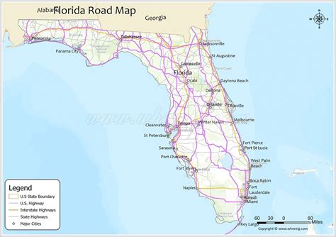 Florida Road Map - Check road network of State Routes, US Highways, and ...