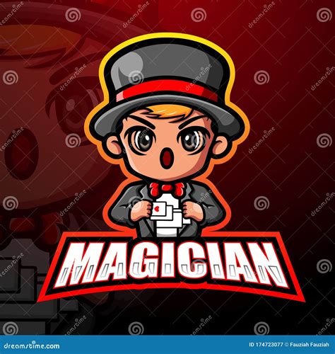 Magician Mascot Esport Logo Design Stock Vector - Illustration of poker ...