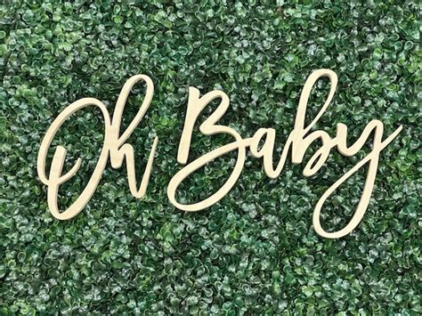 Oh Baby Sign Modern Baby Shower Baby Announcement Oh Baby Wood Acrylic ...