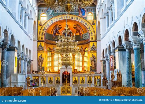 Greek Orthodox Church Interior Stock Image - Image of interior ...