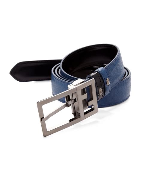 Fendi Elite Reversible Belt in Blue for Men | Lyst