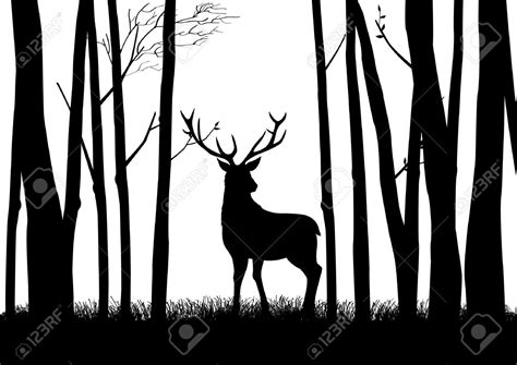 Silhouette of a reindeer in the woods Stock Vector - 33699007 | Silhouette art, Deer silhouette ...