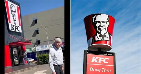 Real-Life KFC Mascot, Colonel Sanders, Stands in Front of Restaurant in ...