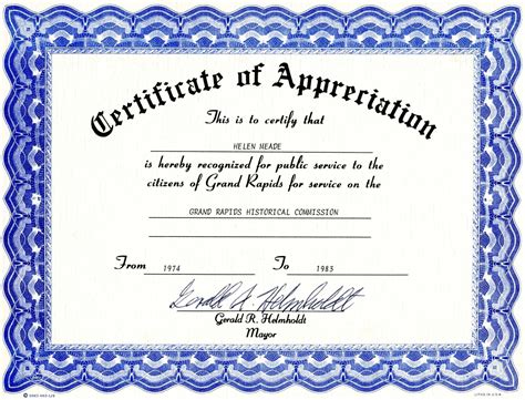 Certificate Of Appreciation Template - The certificate has… | Free certificate templates ...