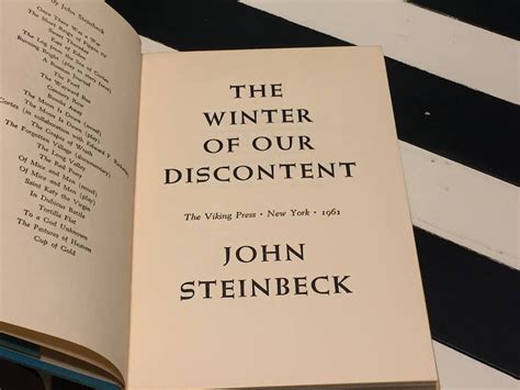 The Winter of Our Discontent by John Steinbeck (1961) hardcover book