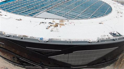 Roof panel installation begins at Allegiant Stadium | Allegiant Stadium | Business