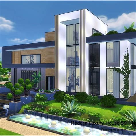 Modern Luxury House 59 - No CC | Sims house design, Sims 4 modern house ...