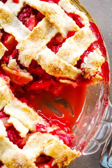 Strawberry Rhubarb Pie (Old Fashioned Recipe) - Cleverly Simple