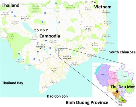 Location of Binh Duong Province. Source. Created from the HP material... | Download Scientific ...