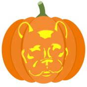 French Bulldog Head Pumpkin Stencil | Free Printable Papercraft Templates