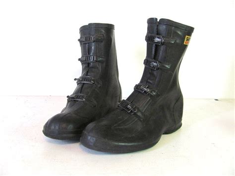 vintage black rubber galoshes with metal by dirtybirdiesvintage