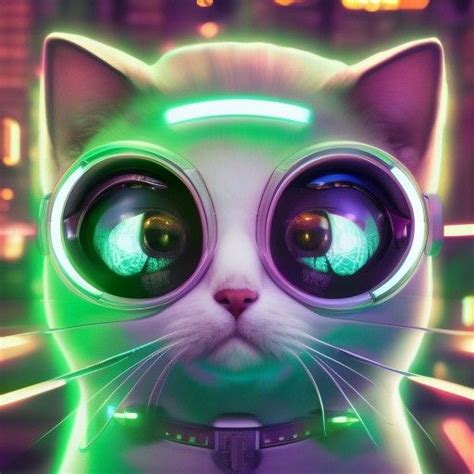 Кот киберпанк, поп арт, 3Д , неон Art 3d, Cyberpunk, 3 D, Pop Art, Neon ...