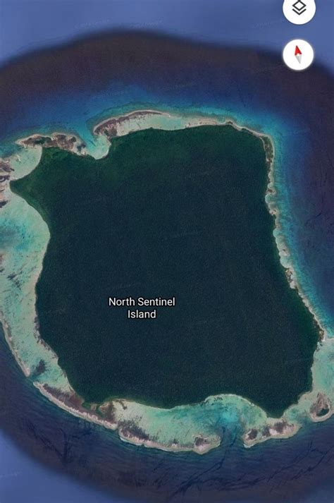 Satellite Map of Sentinel Island. (Andaman & Nikobar islands) No Home, No Road, Nobody is ...