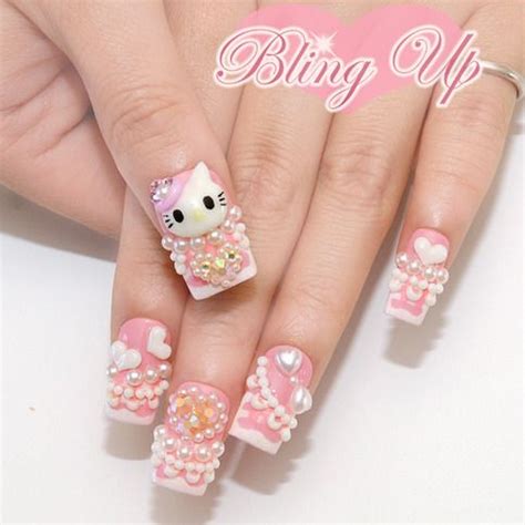 Pin by Nai Lee on Nail Art!! ♡ | Hello kitty nails, Hello kitty nails art, Cute nail art