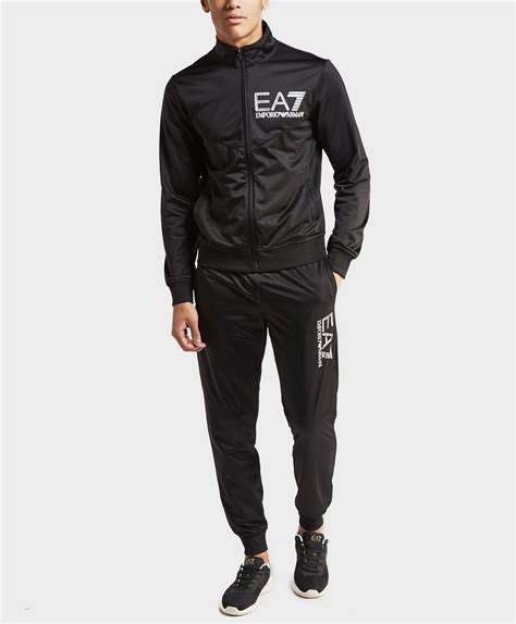 EA7 Tricot Tracksuit in Black for Men - Lyst