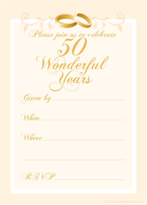 Free 50th Wedding Anniversary Invitations Templates | 50th anniversary invitations, 50th wedding ...